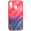 Picture of Evelatus Samsung Galaxy A40 Water Ripple Gradient Color Anti-Explosion Tempered Glass Case Gradient Red-Black