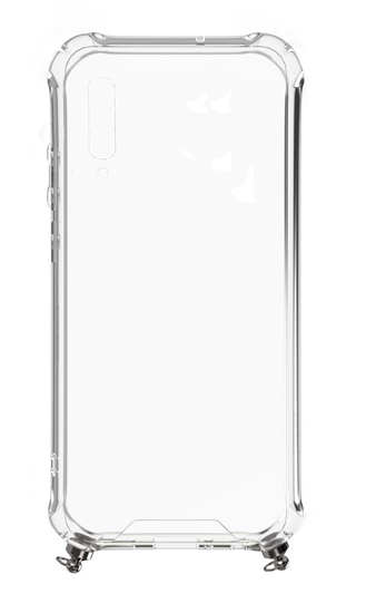 Picture of Evelatus Samsung Galaxy A70 Silicone Transparent with Necklace TPU Strap Silver