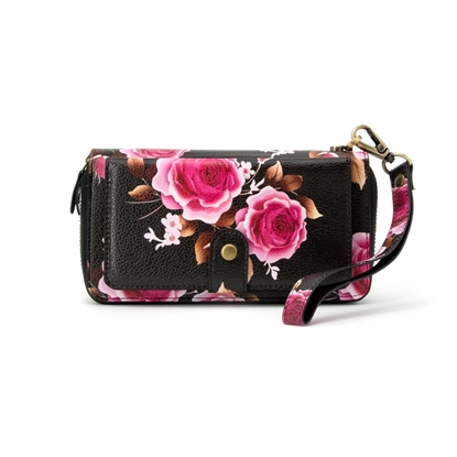 Изображение Evelatus Universal Wallet Zipper Design Flower Black