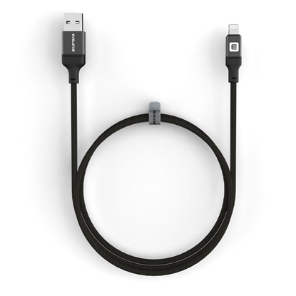Изображение Evelatus USB A to Lightning, Cable 1.2M (MFI11CL) Aluminum housing braiding Black