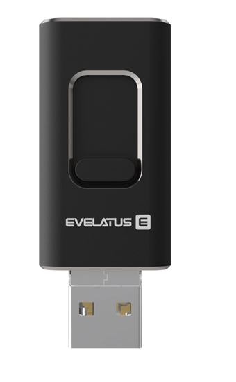 Picture of Evelatus USB Flash 4in1 32GB EFD03 (USB,Micro,Type C and iPhone) Black