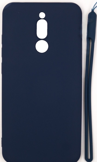Picture of Evelatus Xiaomi Redmi 8 Soft Touch Silicone Case with Strap Dark Blue