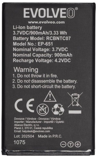Picture of EVOLVEO originální baterie 900 mAh pro EasyPhone XG (EP-650)