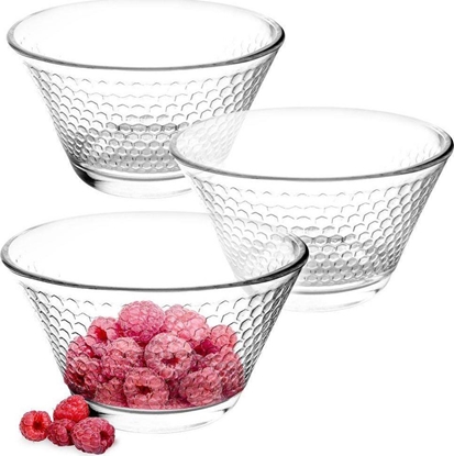 Attēls no Excellent Houseware Miska szklana salaterka miseczka okrga zestaw misek szklanych salaterek 3 szt. 300 ml