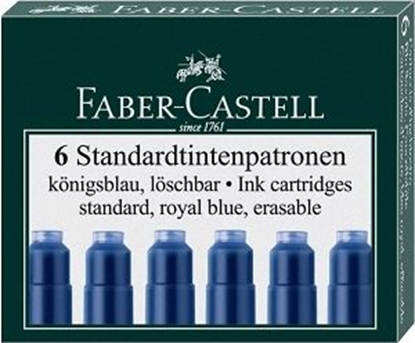 Attēls no Faber-Castell NABOJE ATRAMENTOWE KRÓTKIE NIEBIESKIE 6 SZT. KARTONIK (185506 FC)