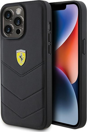 Picture of Ferrari Ferrari FEHCP15XRDUK iPhone 15 Pro Max 6.7" czarny/black hardcase Quilted Metal Logo