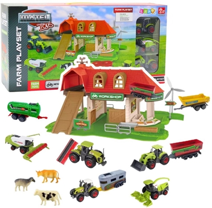 Изображение Figurka LeanToys Zestaw Farma Stodoa Traktory Figurki Zwierzta 42 el.
