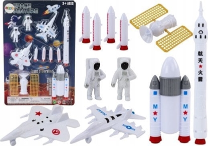 Attēls no Figurka LeanToys Zestaw Figurek Kosmicznych Astronauci Rakiety 11El