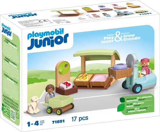 Picture of Figurka Playmobil Zestaw z figurkami Junior 71691 Ekologiczny stragan z wózkiem widowym