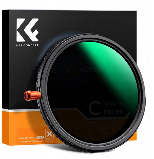 Изображение Filtr Hybrydowy 3w1 K&f 67 Mm 67mm Fader Nd2-32 + Cpl + Black Diffusion 1/4 / Kf01.2067
