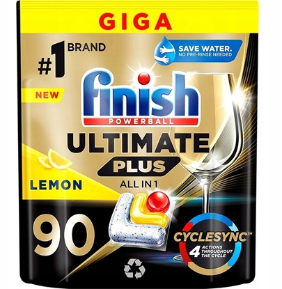 Picture of Finish Finish Powerball Ultimate Plus All in 1 Kapsuki do zmywarki cytrynowe, 90 sztuk