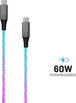 Изображение Fixed | Glowing Charging Cable USB-C/USB-C, PD support, Rainbow | FIXDLED-CC-RA