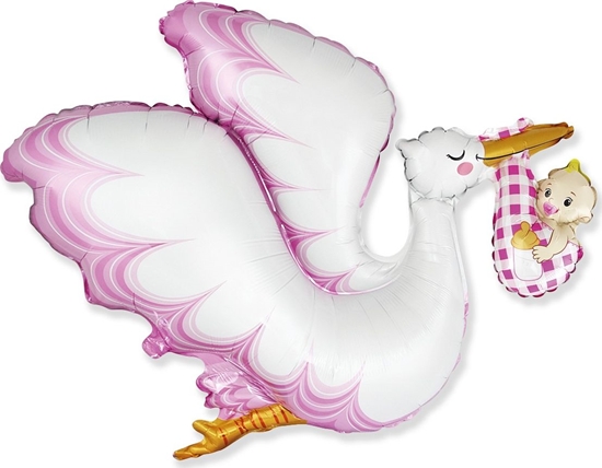 Picture of Flexmetal Balon foliowy 24 cale FX - Bocian Baby Girl, pakowany
