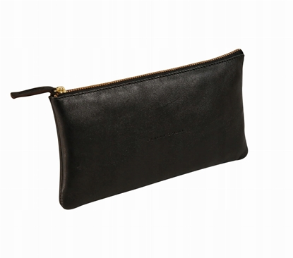 Picture of Flying Spirit Læderpenalhus Flad Sort 22x11cm