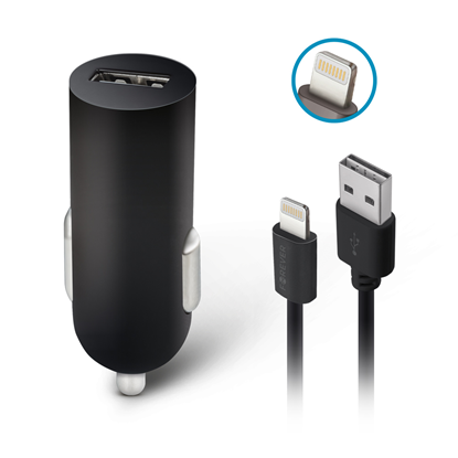 Attēls no Forever M02 car charger 1x USB 1A black + Lightnin