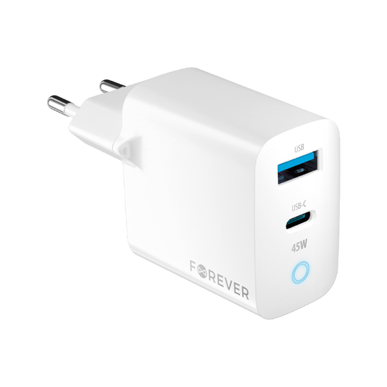 Изображение Forever TC-06 GaN Charger PD / QC / 1x USB-C / 1x USB / 45W