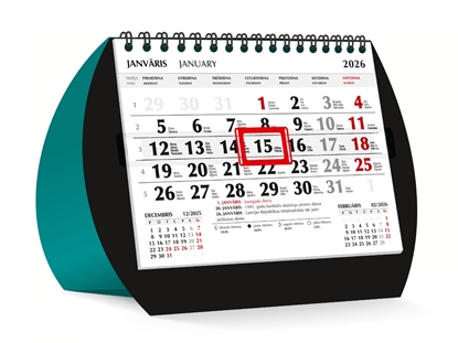 Изображение Galda kalendārs 2026 gadam AQUA DUO, baltas lapas
