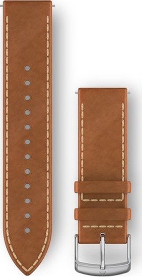 Изображение Garmin Garmin Ersatzarmband 20mm Leder Hellbraun mit Naht/Silber