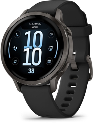 Attēls no Garmin Venu 4 - 41mm, Slate with Black Silicone Band sports watch