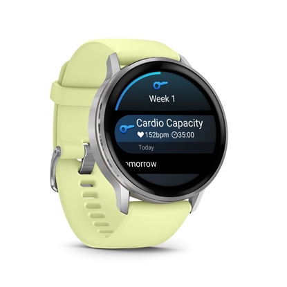 Attēls no Garmin Venu 4 - 45mm, Silver with Citron Silicone band sports watch