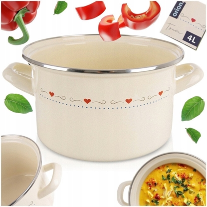 Picture of Garnek emaliowany kremowy TONCA 22 cm, 4 l