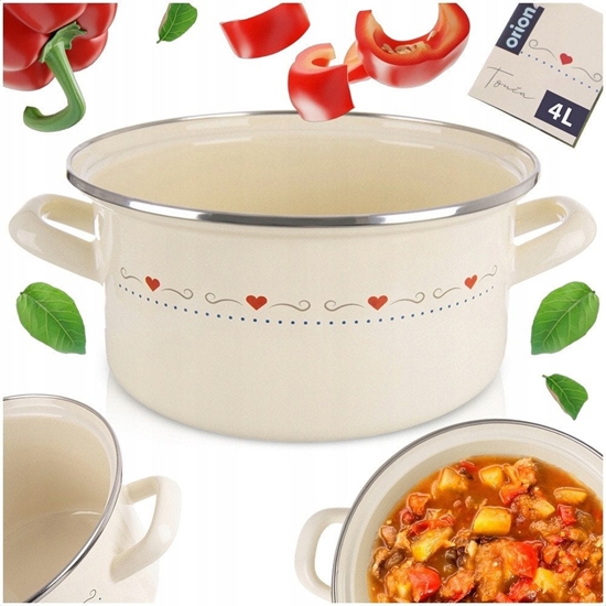 Picture of Garnek emaliowany kremowy TONCA 24 cm, 4 l