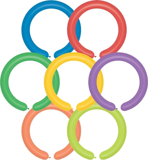 Picture of Gemar Balony do modelowania Rónokolorowe Party Mix, D4, D. 140 cm, r. 5 cm, 100 szt.