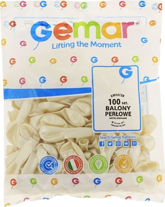 Attēls no Gemar Balony metaliczne Perowe, AM50, 13 cm, 100 szt.