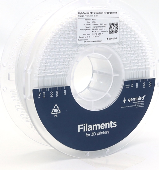 Изображение Gembird GEMBIRD Filament PETG High Speed biay 1 75 mm 1 kg