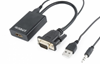 Picture of Gembird VGA Male - HDMI Female 0.15m Black + USB/AUX Full HD