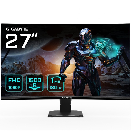 Picture of Gigabyte | Gaming Monitor | GS27FC EK1 | 27 " | VA | FHD | 16:9 | 180 Hz | 1 ms | 1920 x 1080 | 250 cd/m² | HDMI ports quantity 2 | Black