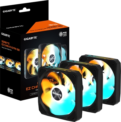 Изображение GIGABYTE ventilátor EZ CHAIN RVS FAN 3-PACK, 3x120mm, erná