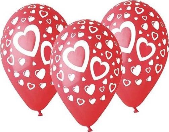 Picture of GMR Balony lateksowe Serca - 30 cm - 5 szt. uniwersalny