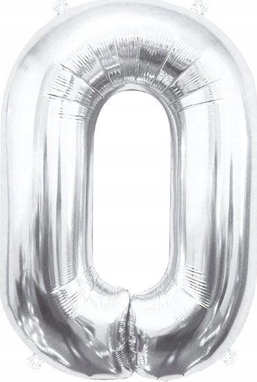 Picture of GoDan Balon foliowy B&C cyfra 0 srebrna 85cm