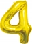 Attēls no GoDan Balon foliowy B&C Cyfra 4 zota 85cm BC-HZL4