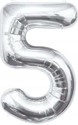 Picture of GoDan Balon foliowy B&C Cyfra 5 srebrna 85cm BC-HSR5