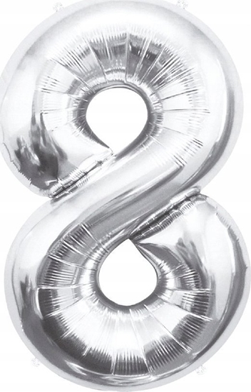 Picture of GoDan Balon foliowy B&C Cyfra 8 srebrna 85cm BC-HSR8