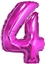 Attēls no GoDan Balon foliowy cyfra "4" róowa, 85cm