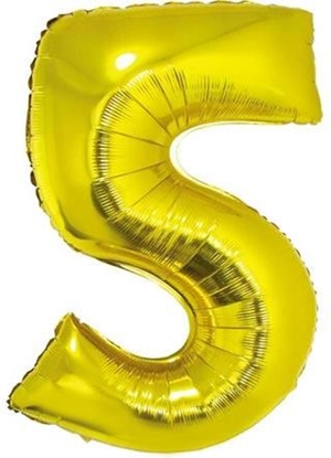 Изображение GoDan Balon foliowy cyfra "5" zota, 85cm