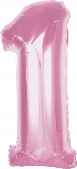 Изображение GoDan Balon foliowy cyfra 1 jasnoróowa Smart 92cm