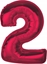 Изображение GoDan Balon foliowy cyfra 2 czerwona Smart 92cm