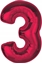 Picture of GoDan Balon foliowy cyfra 3 czerwona Smart 92cm