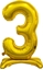 Изображение GoDan Balon foliowy cyfra 3 zota - 74 cm uniwersalny