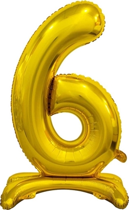 Изображение GoDan Balon foliowy cyfra 6 zota - 74 cm uniwersalny