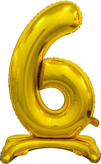 Изображение GoDan Balon foliowy cyfra 6 zota - 74 cm uniwersalny
