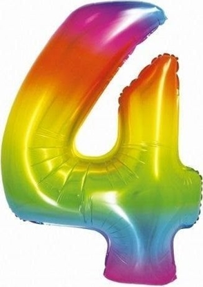 Attēls no GoDan Balon foliowy smart cyfra "4" tczowa, 76 cm