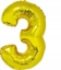 Изображение GoDan Balon foliowy Smart cyfra 3 zota 92cm