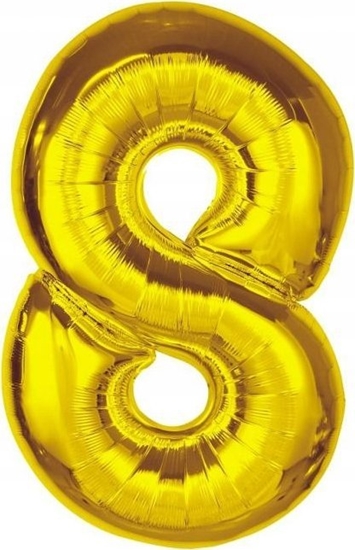 Изображение GoDan Balon foliowy Smart cyfra 8 zota 92cm