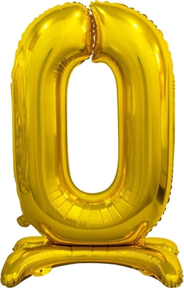 Изображение GoDan Balon foliowy stojcy cyfra 0 zota - 74 cm uniwersalny