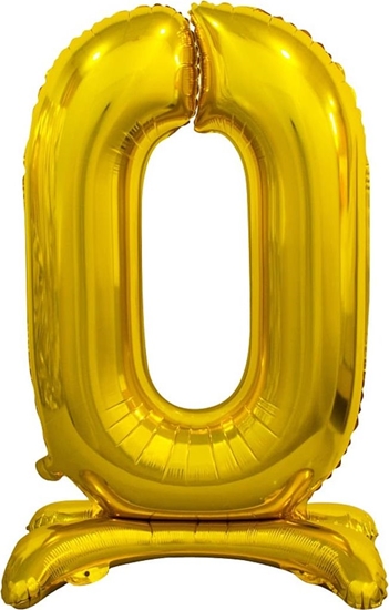 Изображение GoDan Balon foliowy stojcy cyfra 0 zota - 74 cm uniwersalny